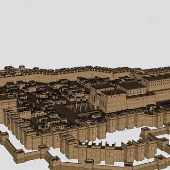 埃及城市建筑城堡SU模型下载_sketchup草图大师SKP模型