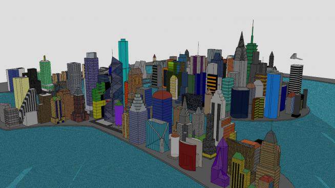 摩天大楼城市建筑SU模型下载_sketchup草图大师SKP模型