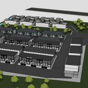 房地产开发建筑SU模型下载_sketchup草图大师SKP模型