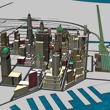 艺术风格诚市建筑SU模型下载_sketchup草图大师SKP模型