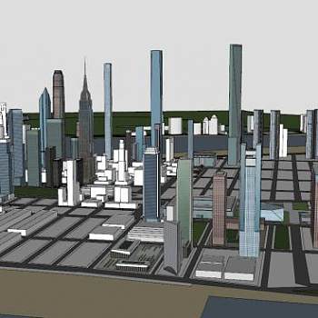 纽波特城城市建筑SU模型下载_sketchup草图大师SKP模型