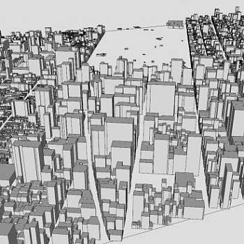 城镇规划建筑中心SU模型下载_sketchup草图大师SKP模型