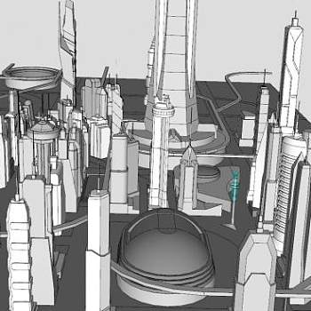 未完成城市规划SU模型下载_sketchup草图大师SKP模型