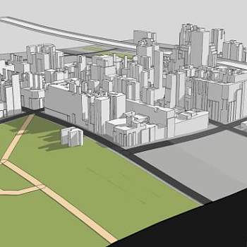 公园户外建筑SU模型下载_sketchup草图大师SKP模型