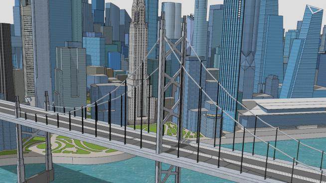 现代城市中心规划建筑SU模型下载_sketchup草图大师SKP模型