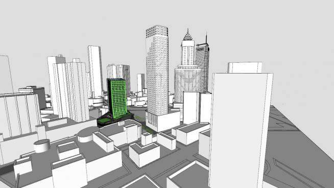 综合体城市规划SU模型下载_sketchup草图大师SKP模型