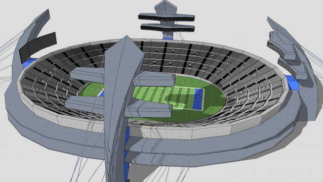 现代雕塑足球场建筑SU模型下载_sketchup草图大师SKP模型