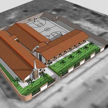 玻利维亚特立尼达首府建筑SU模型下载_sketchup草图大师SKP模型