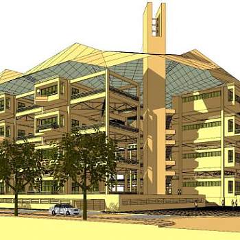 建筑单元的综合体SU模型下载_sketchup草图大师SKP模型