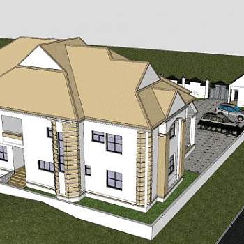 大厦别墅住宅建筑SU模型下载_sketchup草图大师SKP模型