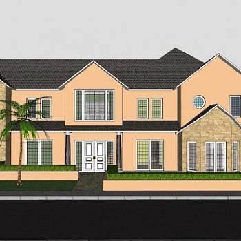 家庭住宅建筑SU模型下载_sketchup草图大师SKP模型