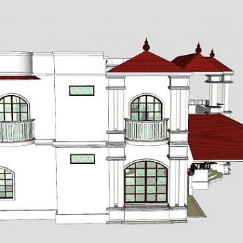 别墅建筑房子住宅SU模型下载_sketchup草图大师SKP模型