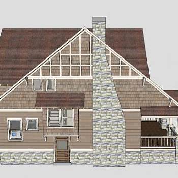 公园天堂花园建筑SU模型下载_sketchup草图大师SKP模型