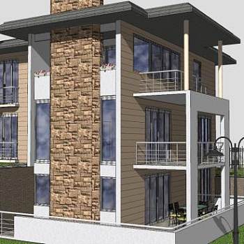 别墅住宅建筑SU模型下载_sketchup草图大师SKP模型