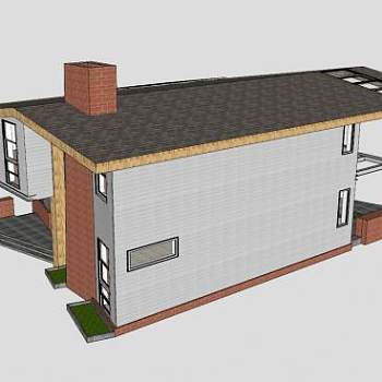 现代户外别墅建筑SU模型下载_sketchup草图大师SKP模型