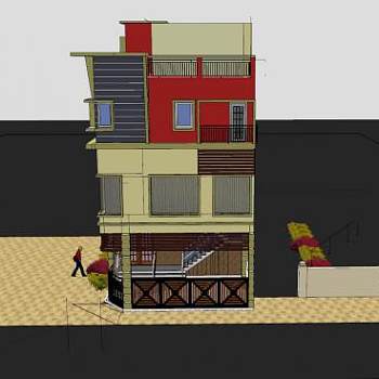 印度商业综合体建筑SU模型下载_sketchup草图大师SKP模型