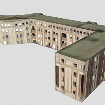 欧式住宅综合体建筑SU模型下载_sketchup草图大师SKP模型