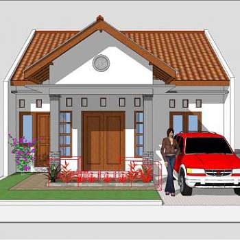 58型房屋别墅建筑SU模型下载_sketchup草图大师SKP模型