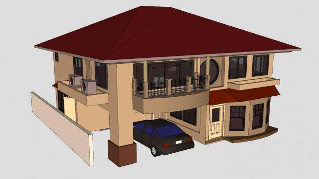 泰国房子建筑SU模型下载_sketchup草图大师SKP模型