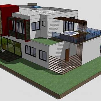 别墅住宅房子建筑SU模型下载_sketchup草图大师SKP模型