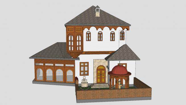 波斯尼亚房子建筑SU模型下载_sketchup草图大师SKP模型