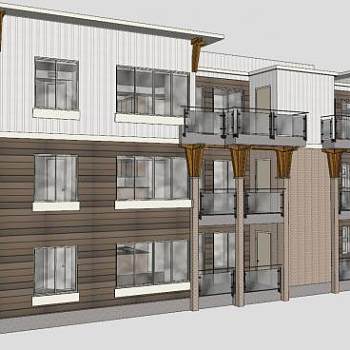 布奇大街建筑别墅SU模型下载_sketchup草图大师SKP模型