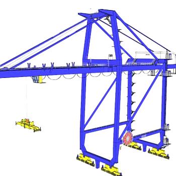 蓝色大型龙门吊SU模型_su模型下载 草图大师模型_SKP模型