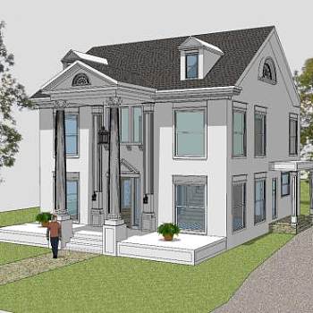 房地产别墅建筑SU模型下载_sketchup草图大师SKP模型