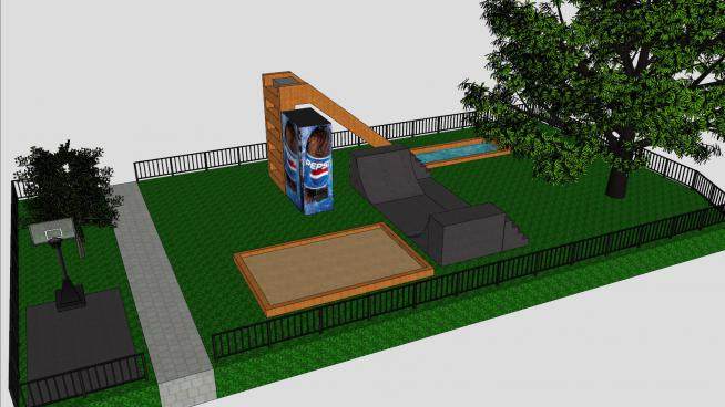 观景公园简易滑梯设备SU模型下载_sketchup草图大师SKP模型