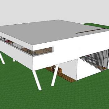 现代化别墅房子SU模型下载_sketchup草图大师SKP模型