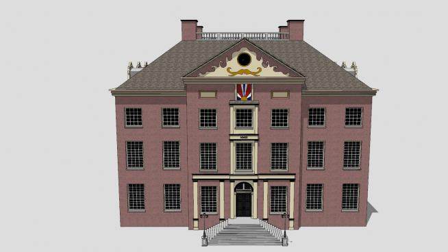荷兰豪宅建筑SU模型下载_sketchup草图大师SKP模型