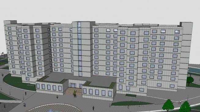 酒店工程项目建筑SU模型下载_sketchup草图大师SKP模型