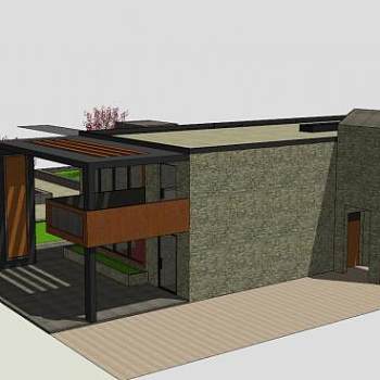 现代建筑住宅别墅SU模型下载_sketchup草图大师SKP模型