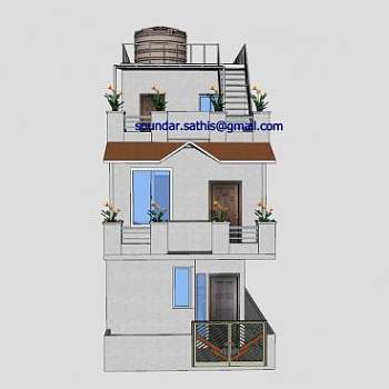 简约印度别墅房子SU模型下载_sketchup草图大师SKP模型