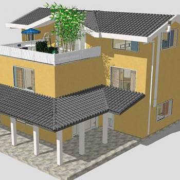 休闲建筑户外别墅SU模型下载_sketchup草图大师SKP模型