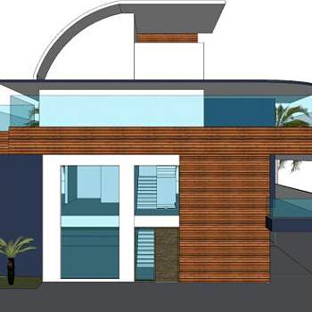 现代大房子别墅建筑SU模型下载_sketchup草图大师SKP模型