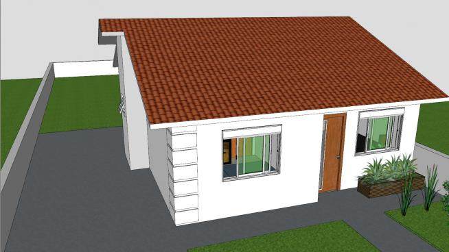 标准小型住宅建筑SU模型下载_sketchup草图大师SKP模型