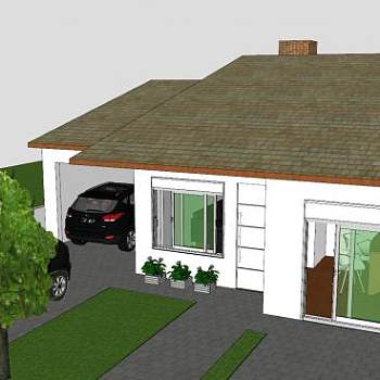 标准车库房屋建筑SU模型下载_sketchup草图大师SKP模型