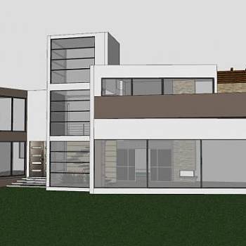 海滨住宅别墅建筑SU模型下载_sketchup草图大师SKP模型