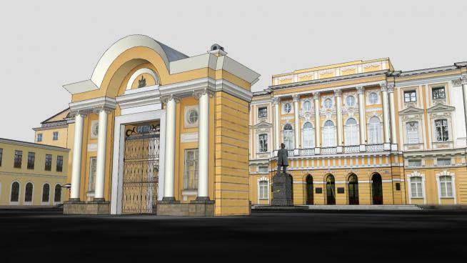 俄罗斯商学院建筑SU模型下载_sketchup草图大师SKP模型