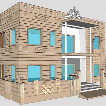 超豪华豪宅建筑SU模型下载_sketchup草图大师SKP模型