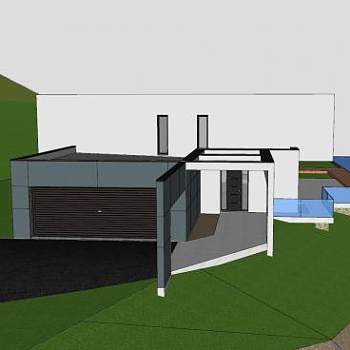 现代房子坡上建筑SU模型下载_sketchup草图大师SKP模型