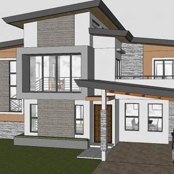 亚瑟房子建筑SU模型下载_sketchup草图大师SKP模型
