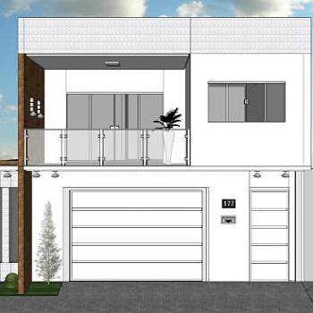 别墅建筑外观SU模型下载_sketchup草图大师SKP模型