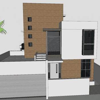 平房别墅豪华建筑SU模型下载_sketchup草图大师SKP模型