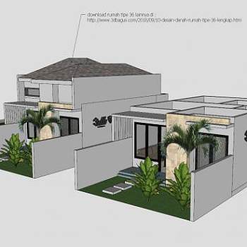 极简屋别墅建筑SU模型下载_sketchup草图大师SKP模型