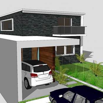 现代住宅户外别墅建筑SU模型下载_sketchup草图大师SKP模型