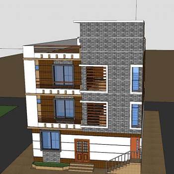 房子户外住宅别墅SU模型下载_sketchup草图大师SKP模型