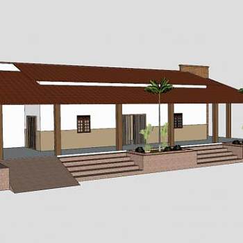 现代农场建筑SU模型下载_sketchup草图大师SKP模型