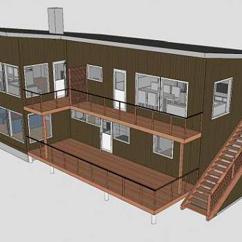 别墅室外建筑SU模型下载_sketchup草图大师SKP模型